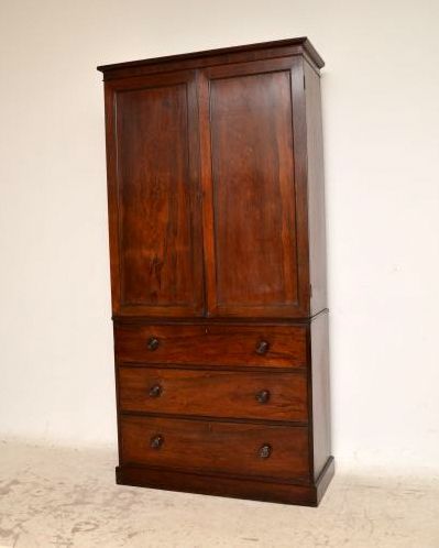 Antique Regency Rosewood Linen Press