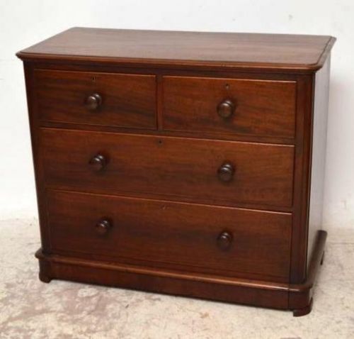 Antique Victorian Mahogany Low Chest of Drawers