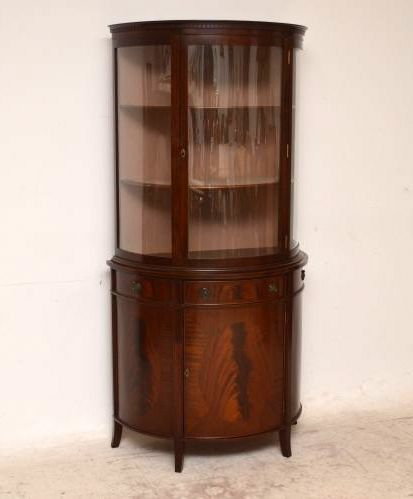 Antique Edwardian Mahogany Bow Fronted Display Cabinet