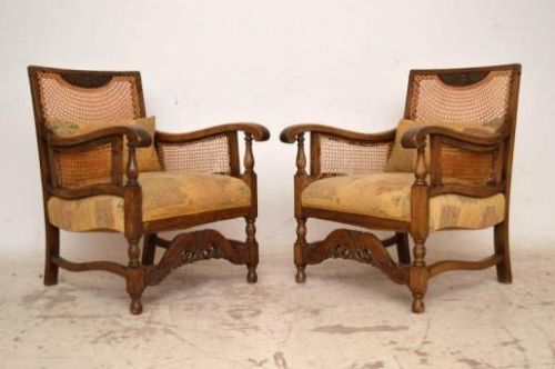 fig 1. Antique Carved Bergere Armchairs & Sofa