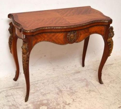 Antique French Ormolu Mounted Kingwood Card Table