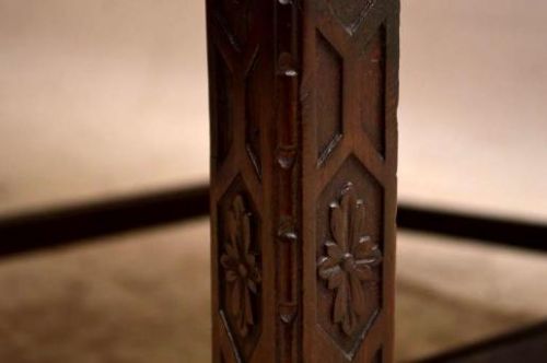 fig 1. Original Antique Georgian Leather Wing Armchair