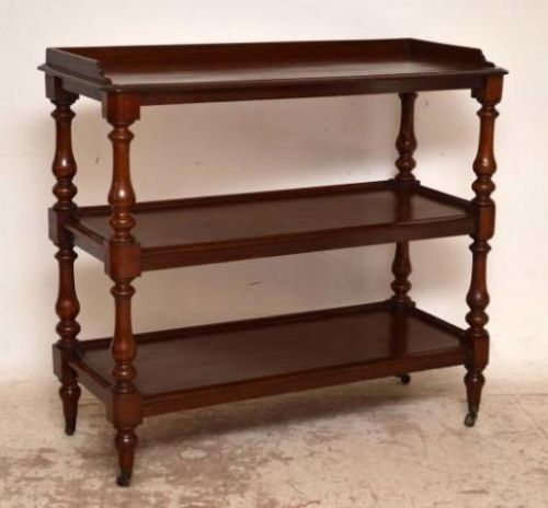 Antique Early Victorian Mahogany 3 Tiered Buffet Stand
