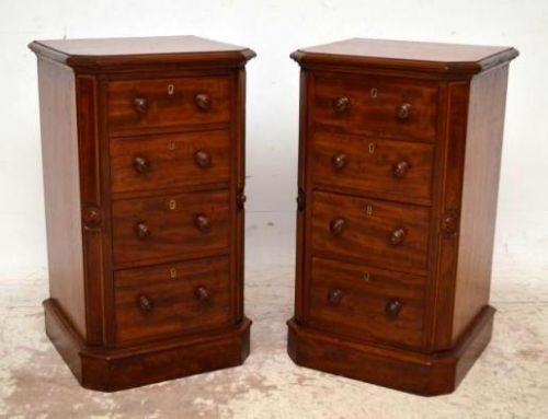 Pair of Antique Victorian Mahogany Bedside Chests