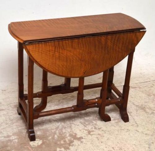 Antique Colonial Satin Birch Drop Leaf Table