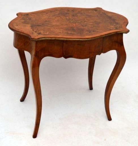 Small Antique Victorian Inlaid Walnut Bureau Plat