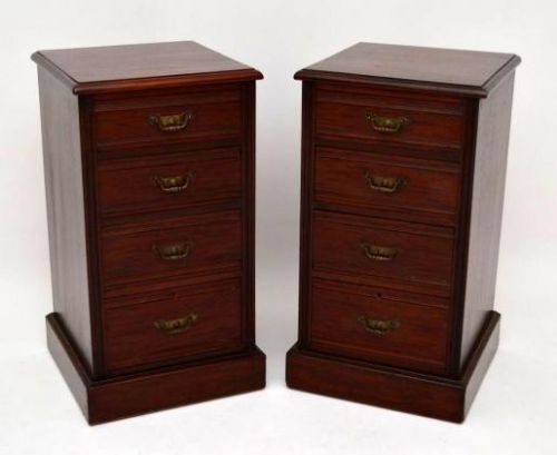 Pair of Antique Victorian Mahogany Bedside Chests