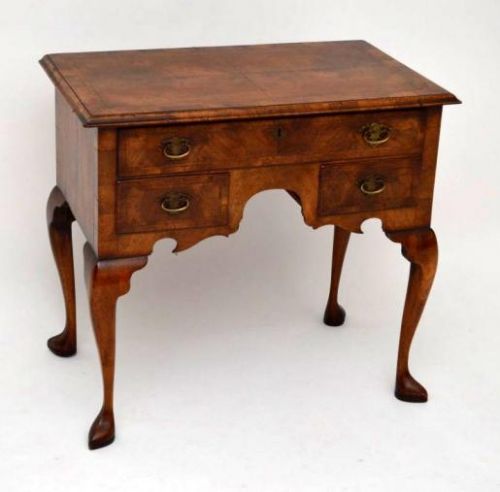 Antique Burr Walnut Low Boy Side Table