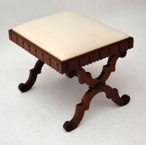 Antique William IV Rosewood X Framed Stool