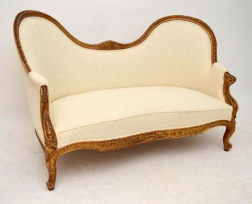 Antique French Gilt Wood Sofa