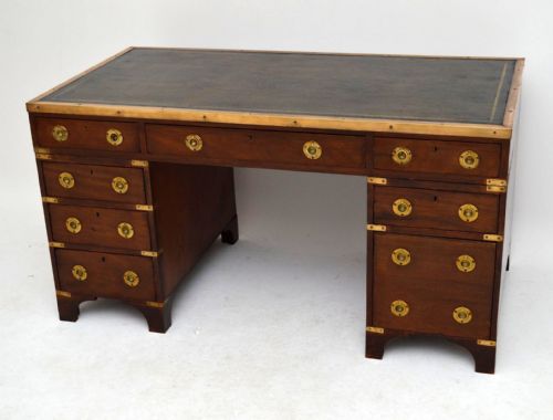 Antique Victorian Mahogany Campaign Desk