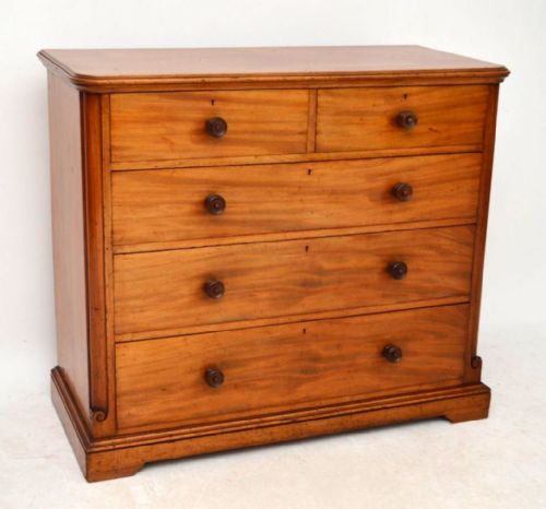 Antique Victorian Solid Mahogany Chest of Drawers