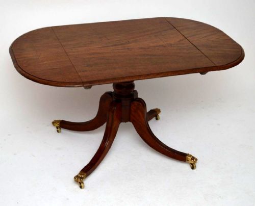 Antique Georgian Mahogany Drop Leaf Dining Table