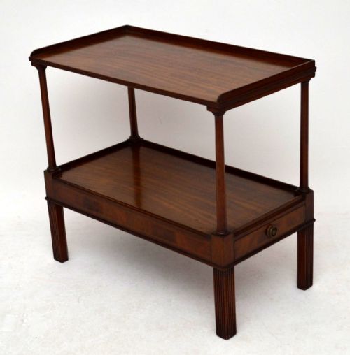 Antique Edwardian Mahogany 2 Tiered Side Table