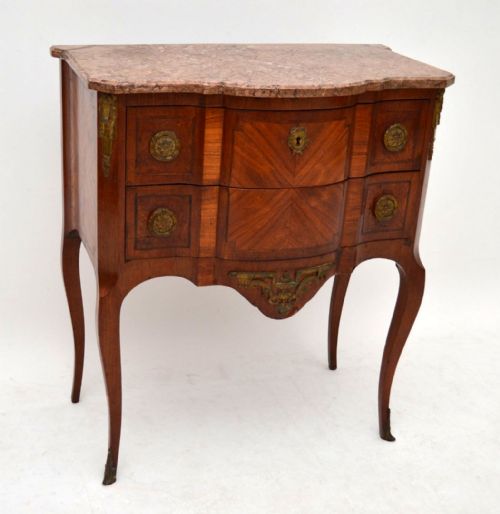Antique French Marble Top Kingwood Commode
