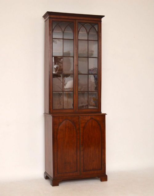 Antique Georgian Mahogany Astral Glazed Bookcase