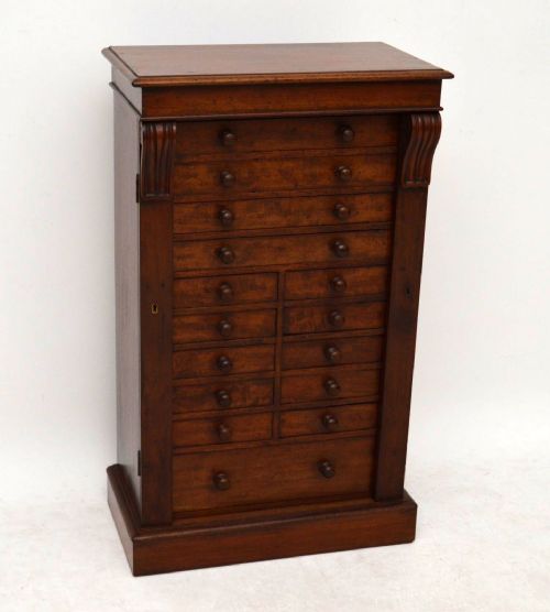 Antique Victorian Mahogany Wellington or Specimen Chest