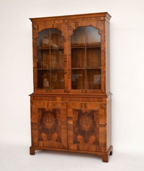 Antique Burr & Figured Walnut Bookcase