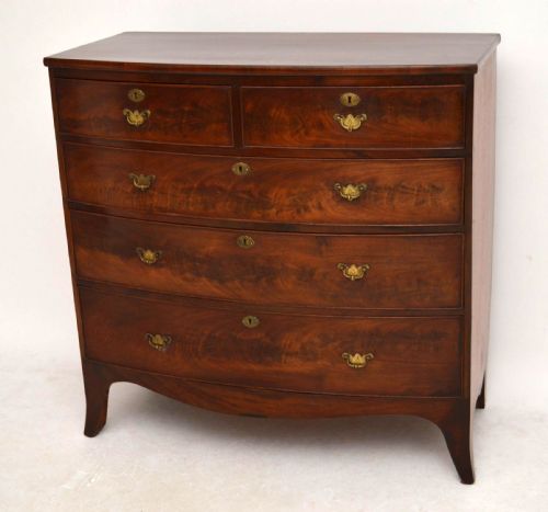 Antique Georgian Mahogany Bow Fronted Chest of Drawers