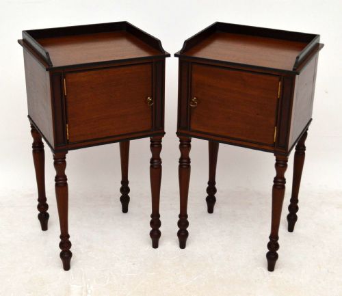 Pair of Antique Georgian Mahogany Bedside Cabinets