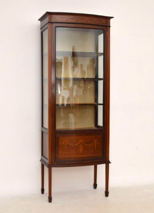 Antique Edwardian Inlaid Mahogany Display Cabinet