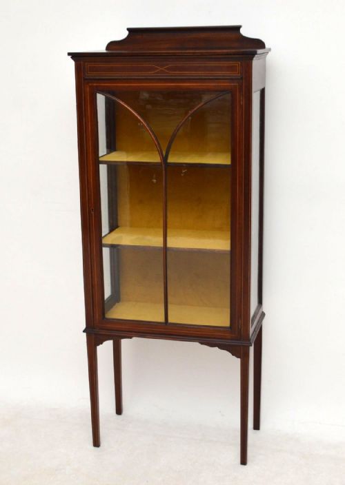 Antique Edwardian Inlaid Mahogany Display Cabinet