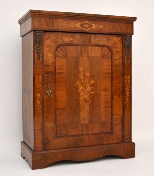 Antique Victorian Inlaid Walnut Credenza - Sideboard