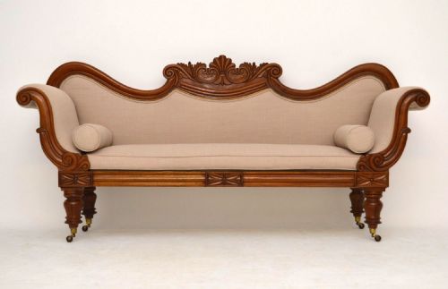 Antique William IV Carved Mahogany Sofa