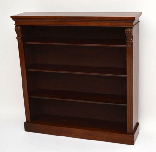 Antique Victorian Walnut Open Bookcase