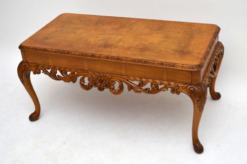 Antique Carved Walnut Coffee Table