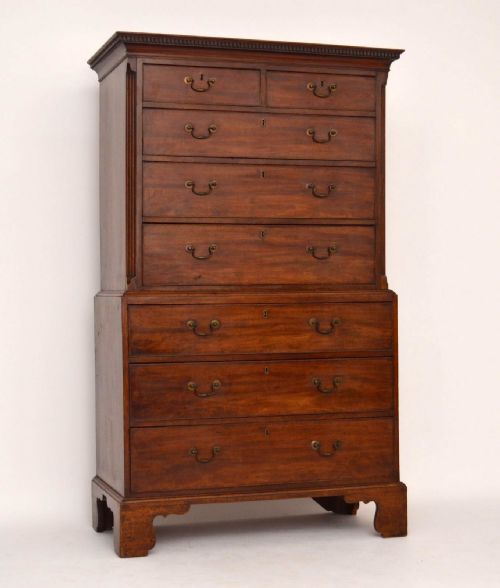 Antique Period Georgian Mahogany Chest on Chest - Tallboy