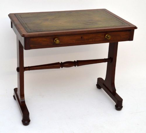 Antique William IV Mahogany Leather Top Writing Table Desk