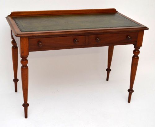 Antique Victorian Mahogany Leather Top Writing Table