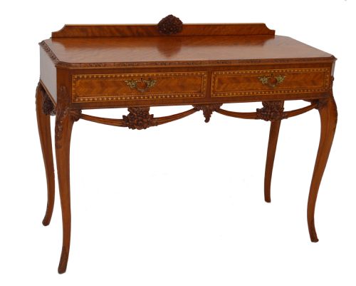 Antique Kingwood & Walnut Console Side Table