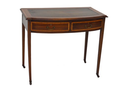 Antique Edwardian Mahogany & Satinwood Writing Table Desk