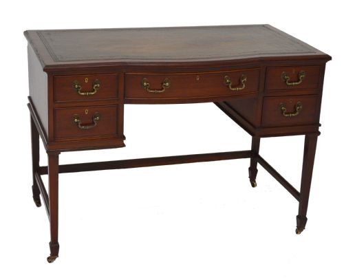 Antique Mahogany Leather Top Desk