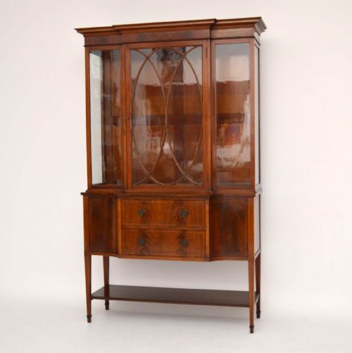 Antique Edwardian Inlaid Mahogany Display Cabinet