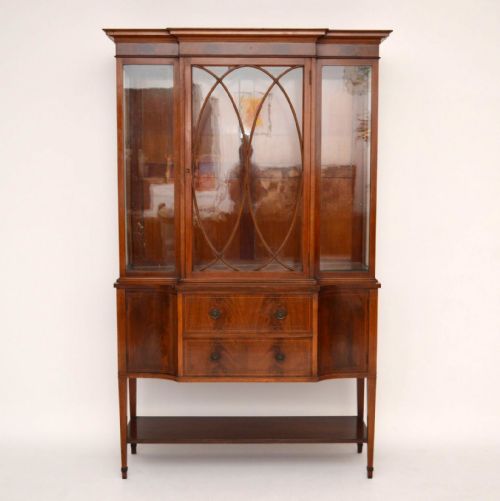 fig 1. Antique Edwardian Inlaid Mahogany Display Cabinet