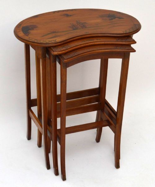 Antique Edwardian Chinoiserie Nest of Tables