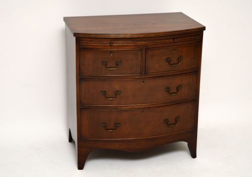 Small Antique Mahogany Bow Fronted Chest of Drawers