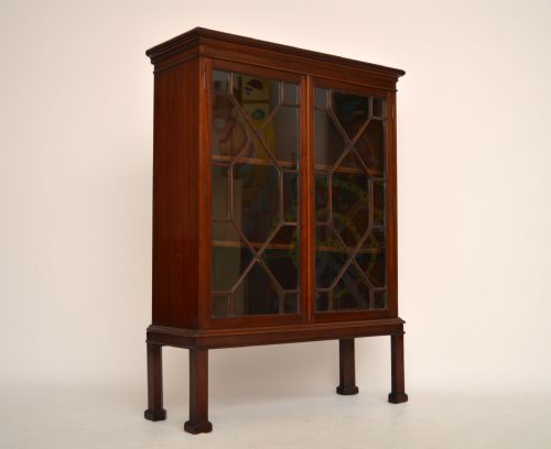 Antique Mahogany Two Door Glazed Bookcase
