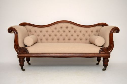 Antique William IV Mahogany Upholstered Sofa