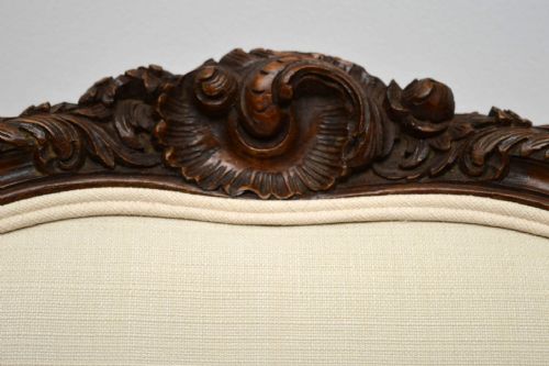 fig 1. Pair of French Antique Carved Walnut Salon Armchairs