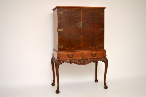 Antique Burr Walnut Cocktail Cabinet