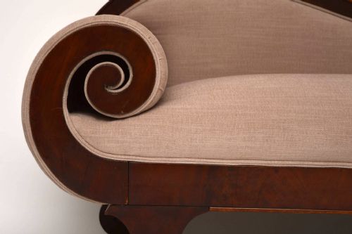 ANTIQUE SWEDISH REGENCY PERIOD MAHOGANY CHAISE LOUNGE - ADDITIONAL PHOTO 5