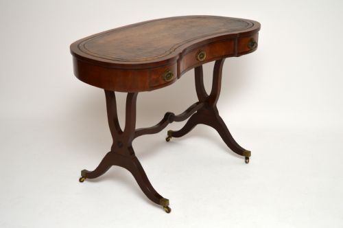 Antique Edwardian Kidney Shaped Writing Table Desk