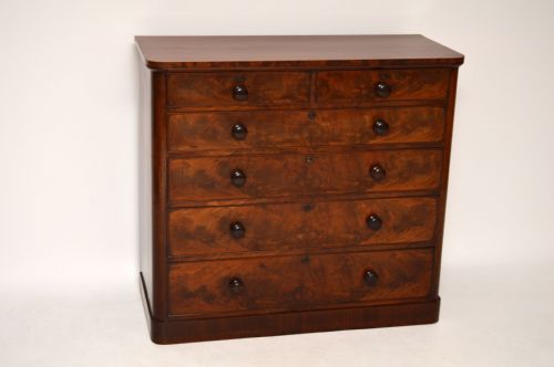Antique Victorian Flame Mahogany Chest of Drawers