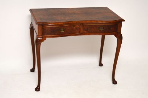 Antique Burr Walnut Writing Table Desk, Dressing or Side Table
