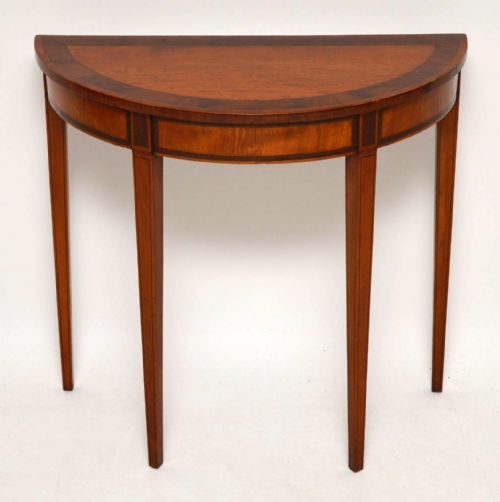 Antique George III Period Inlaid Satinwood Console Side Table