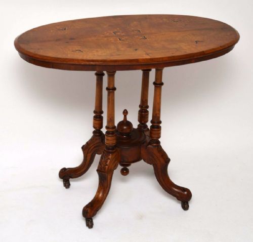 Antique Victorian Inlaid Walnut Ocassional Table